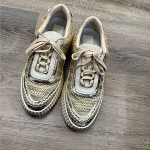 Gold and Cream Women's Sneakers